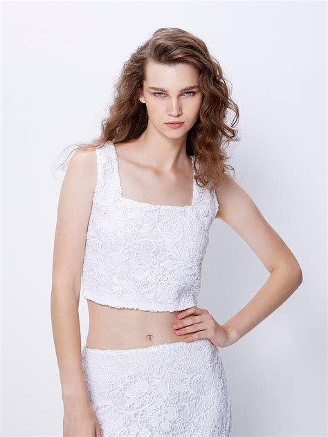 White Lace Crop Top