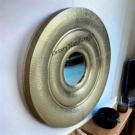 Apollo Hammered Brass Gold Mirror – Luxury Handicrafts