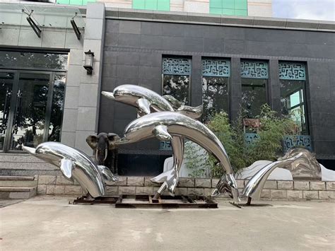 玻璃钢海豚动物景观雕塑_玻璃钢动物雕塑 - 深圳市巧工坊工艺饰品有限公司