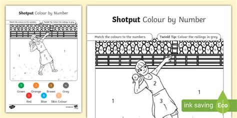 Shotput Colour by Number Worksheet| Twinkl Resource| Maths