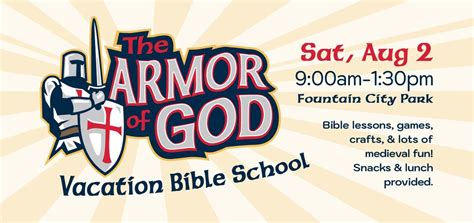 One-day VBS - The Armor of God!, Fountain City Community Park ...