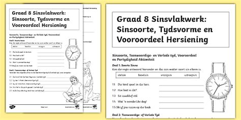 Sinsvlakwerk: Sinsoorte, Tydsvorme & Vooroordeel – Graad 8