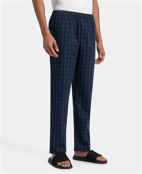 Buy Super Combed Cotton Woven Fabric Regular Fit Checkered Pyjama with ...