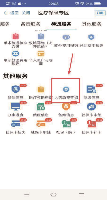 浙里办：大病缴费查询