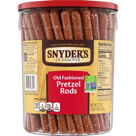 Snyder's of Hanover Pretzel Rods 27 oz Canister, Crispy Snack for ...