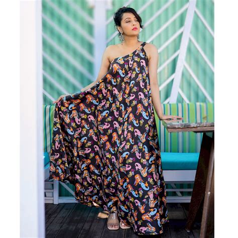 One Shoulder Dress with detachable strap | Mermaid Black – Tura Turi