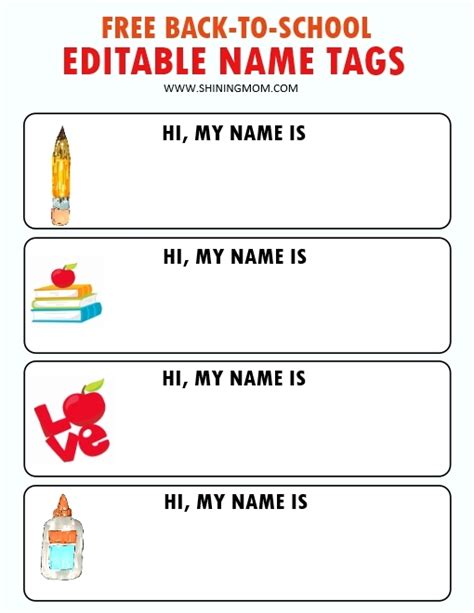 Editable Printable Name Tag Template - Free Printable US