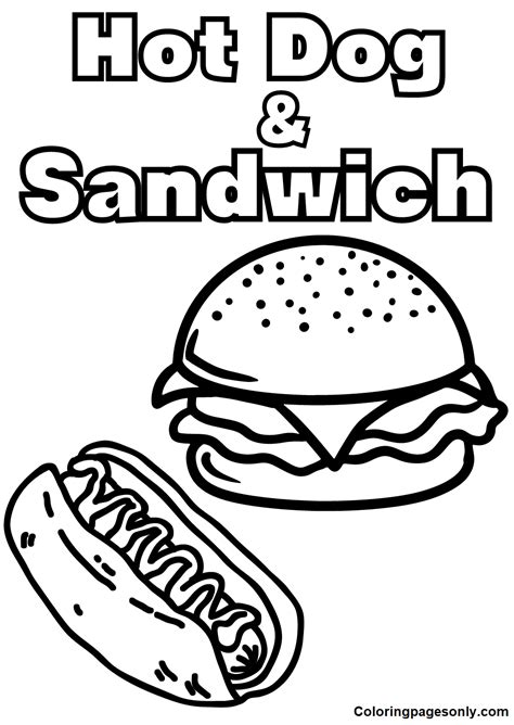 Hot Dog Coloring Pages - Coloring Pages For Kids And Adults