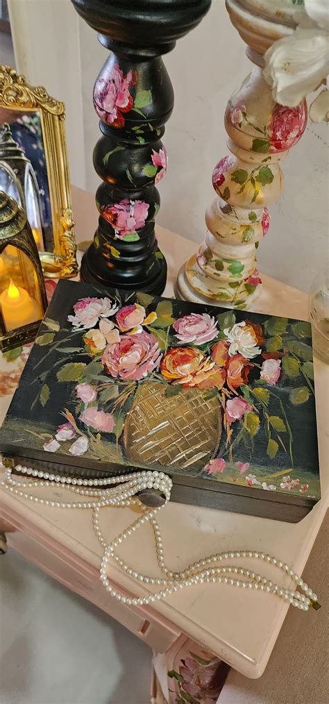 High Teas Gorgeous Hand Painted Tea Box, Jewellery Box, Candle Stands ...