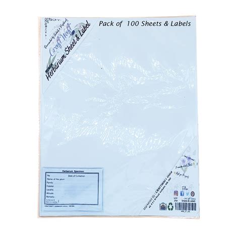 CRAFTWAFT Next GEN Herbarium Sheets with Printed Labels New Improved ...