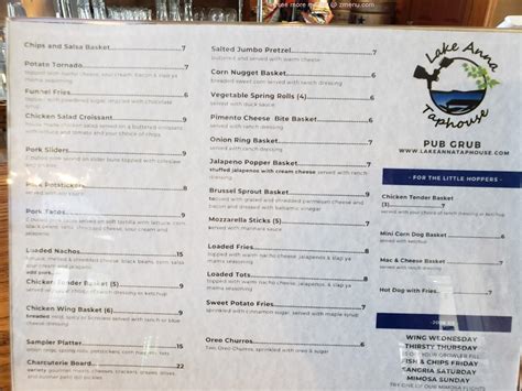 Online Menu of Lake Anna Taphouse Restaurant, Mineral, Virginia, 23117 ...