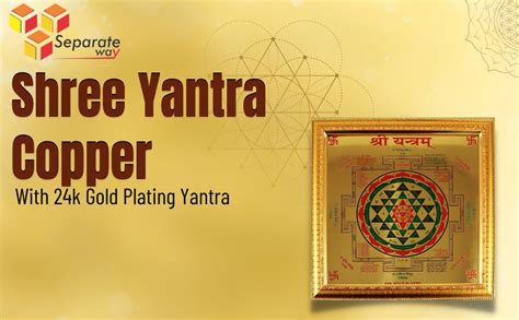 SEPARATE WAY Shree Yantra Copper with 24k Gold Plating Yantra for ...