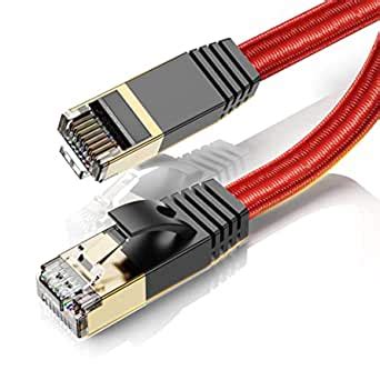 Cat 7 Ethernet Cable 10Ft (2Pack) Flat Internet Network LAN Patch Cords ...