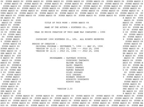 Image result for Super Mario 64 Source Code