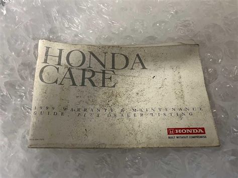 Best 1999 Honda Care Warranty & Maintenance Guide for sale in Victoria, British Columbia for 2024