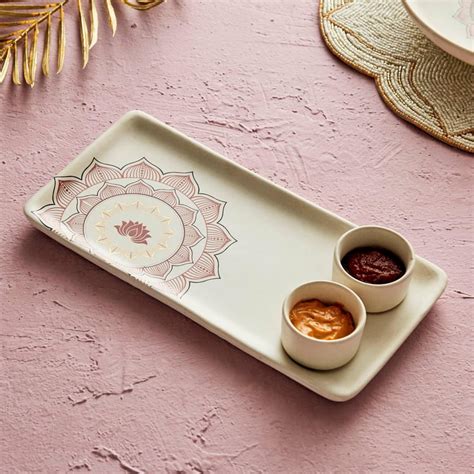 Buy Vrindawan Platonic Stoneware Chip and Dip Platter - 3Pcs from Home ...