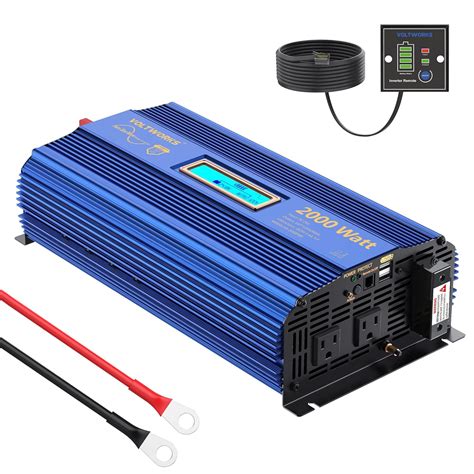 VOLTWORKS 24 Volt 2000W Pure Sine Wave Power Inverter DC 24V to AC 110V ...