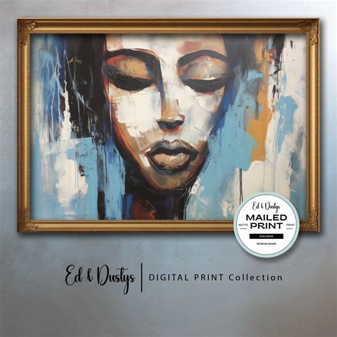 Modern African Oil Painting, African American Woman, Neutral Wall Art, Black History, Abstract ...