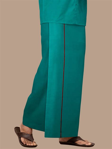 Ramraj Men 100% Cotton Single Layer Green Dhoti with Assorted Border ...