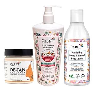 Caret Organic De-tan Face Pack (100g) & Total Body Lotion (200ml ...