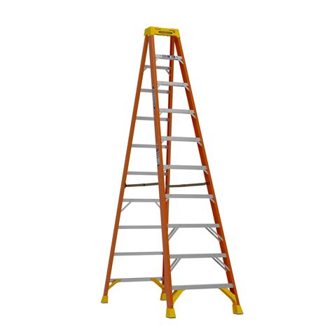 Werner NXT1A 10-ft Fiberglass Type 1A-300-lb Load Capacity Step Ladder ...
