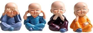 Rita Enterprises Baby Monk Buddha Set Of 4 Statue for Home Office Car ...