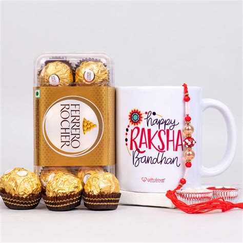 Send Pearl Rakhi with Photo Mug and Ferrero Rocher Online - RKH23 ...