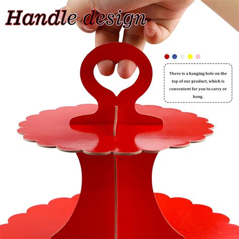 Buy GothaBach 3-Tier Cardboard Cupcake Stand, Round Dessert Tree ...