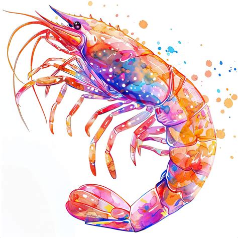 Premium Vector | Shrimp clipart cute clip art flat illustration cartoon cu