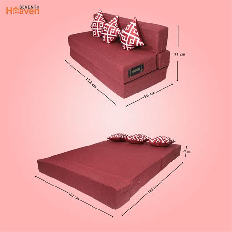 Buy Rejoice Sofa Cum Bed - 3 Seater, 3 Printed Cushions ( Jute Fabric ...