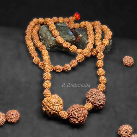 Nepali 4 5 7 Mukhi Rudraksha Mala Combination for Multiple Benefits