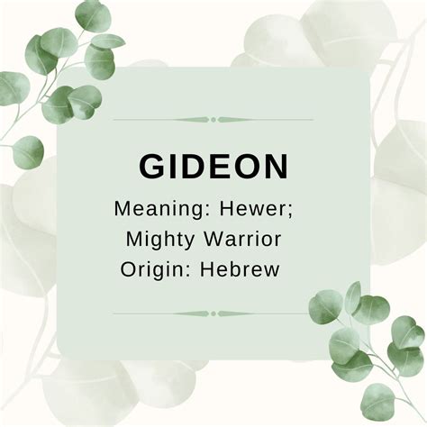 Gideon | Names with meaning, Baby boy names, Baby names and meanings