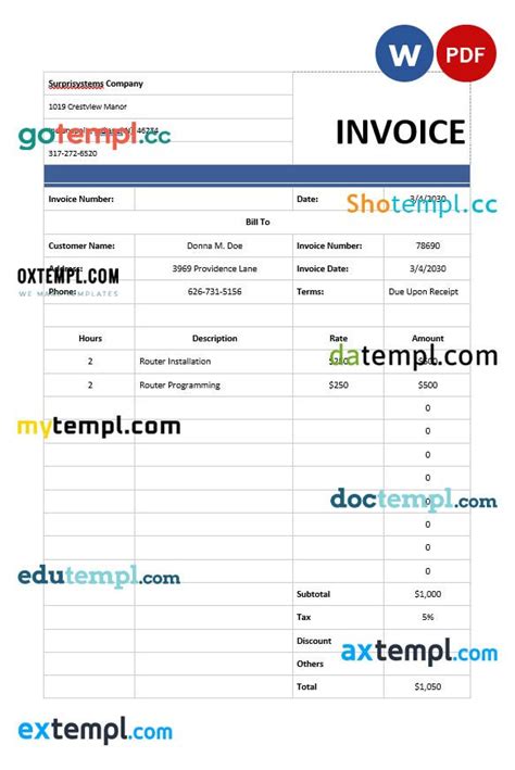Computer Service Invoice Template 的图像结果