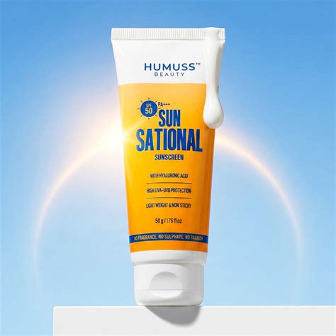 Sun-sational SPF 50 Sunscreen – Hydrating, No White Cast | Humuss ...