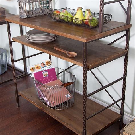 Townsend Bakers Rack, Durable Wood and Metal Construction, Plenty of ...