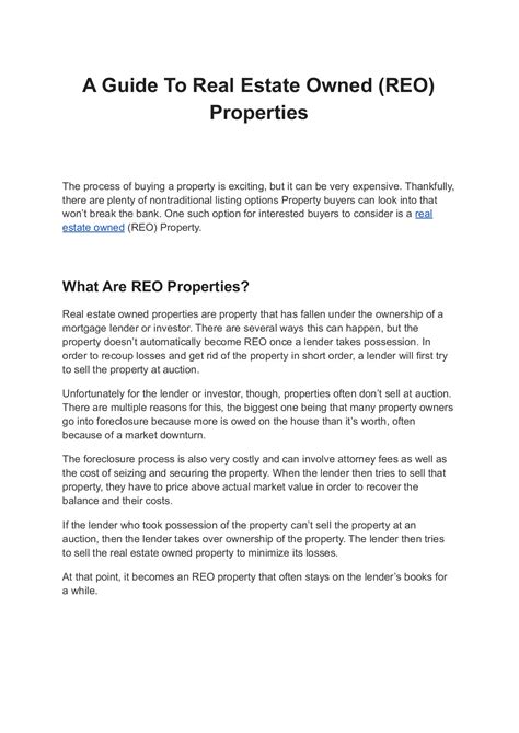 A Guide To Real Estate Owned (REO) Properties - Property Preservation ...
