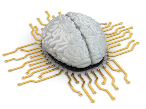 Human brain as computer chip. concept of cpu. 3d | Premium Photo