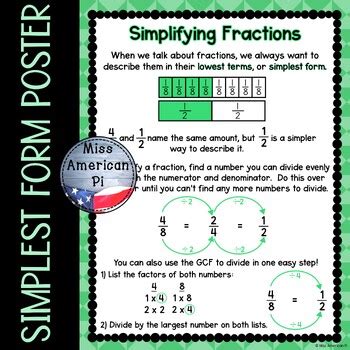 Image result for Simplifying Fractions Poster