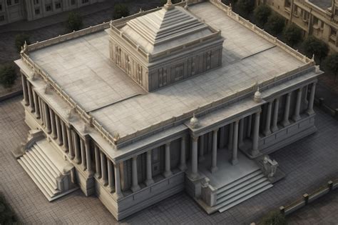 An arched neoclassical building with hanging PTT banners