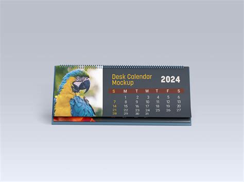 Free Landscape Desk Calendar Mockup 2024 PSD Set - Good Mockups