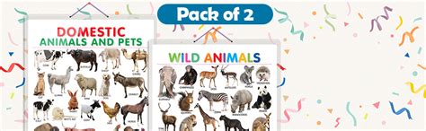 SAHIL Educational Charts Pack of 2 Domestic & Wild Animals