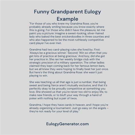 6 Grandparent Eulogy Examples - Eulogies By Jen