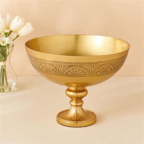 Buy Hoovu Metal Etched Decorative Bowl from Home Centre at just INR 1499.0