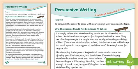 Level 2 Writing - Persuasive Argument Exemplar - Twinkl