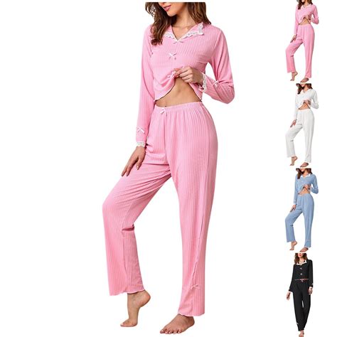Nfurl Womens Two Piece Pajamas Sets Comfy Petite Lounge Sets Fitted ...