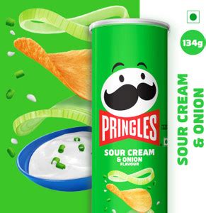 Pringles Potato Chips Sour Cream & Onion Flavor, Crispy Snack for Game ...