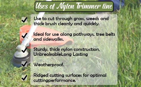 FasTrim 3mm 50 metre Square/White/Grass Cutter/Nylon Trimmer line ...