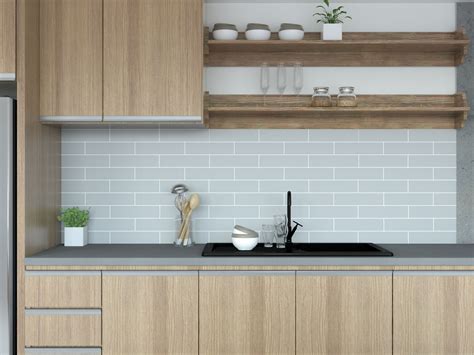 Gray Tile Backsplash