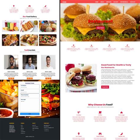 Restaurant Website Design 的图像结果