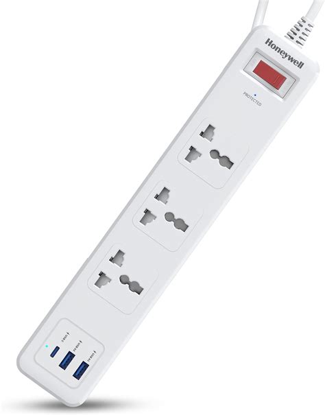 Honeywell 3 Out Surge Protector with Master Switch, Spike Guard ...
